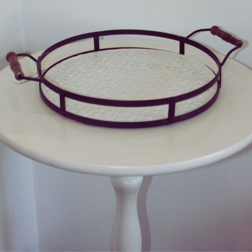 5487 Bandeja de Metal e Madeira